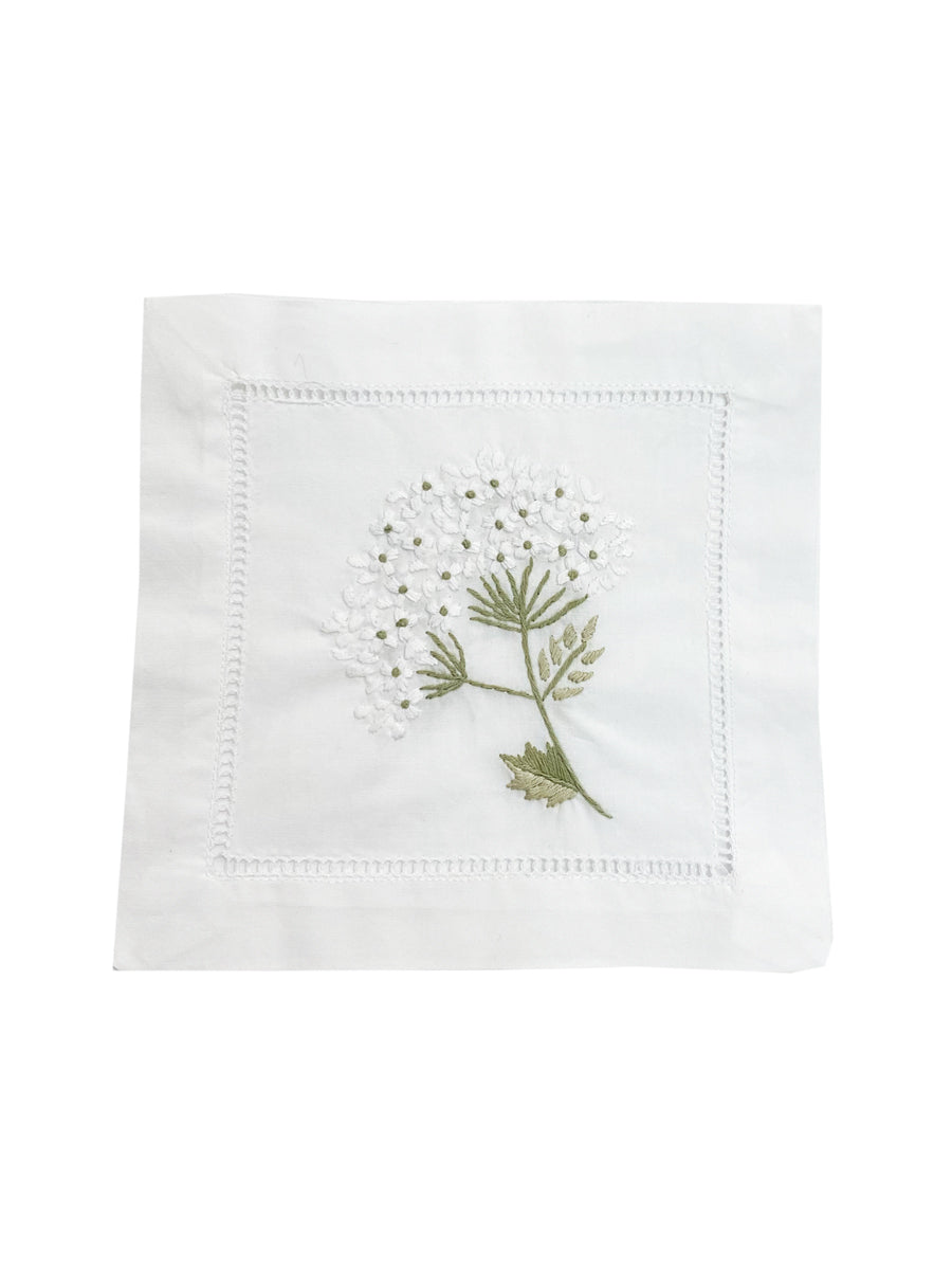 Hand Embroidered Cocktail Napkins – Set of 4