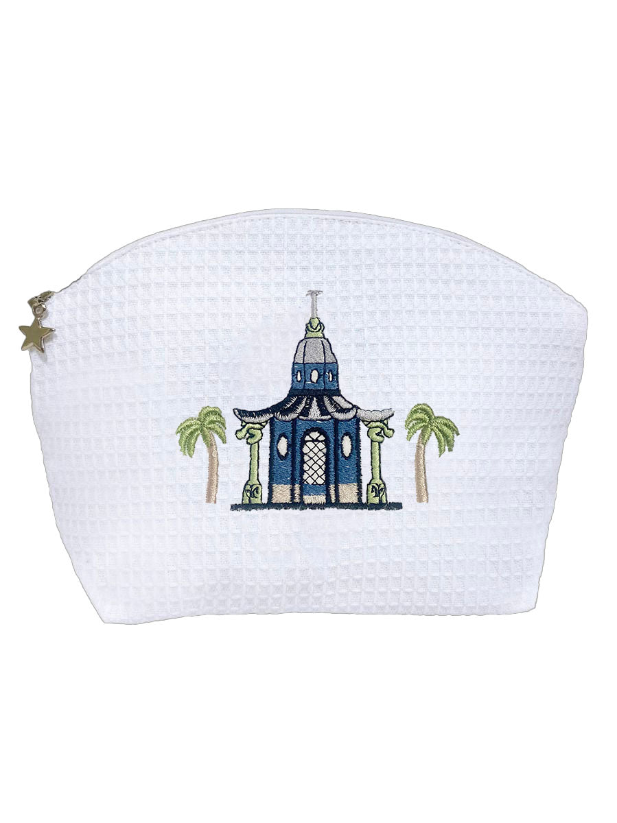 Cosmetic Bag (Medium), Pagoda & Palm Trees