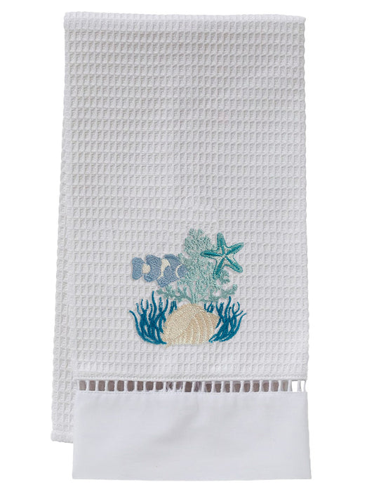 Guest Towel, Waffle Weave, Under the Sea (Aqua)