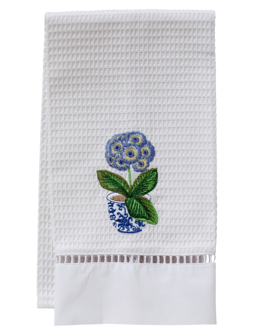 Guest Towel, Ladder Lace, Embroidered Botanical