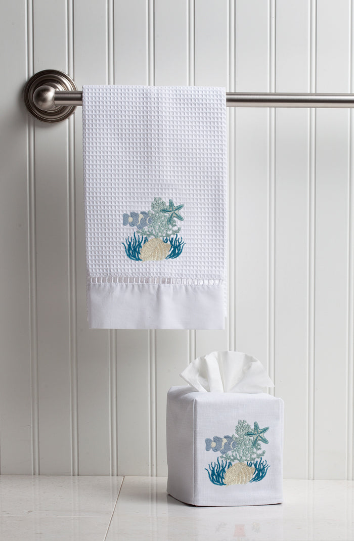 Guest Towel, Waffle Weave, Under the Sea (Aqua)