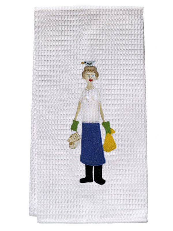 Guest Towel, Waffle Weave, Gardening Lady