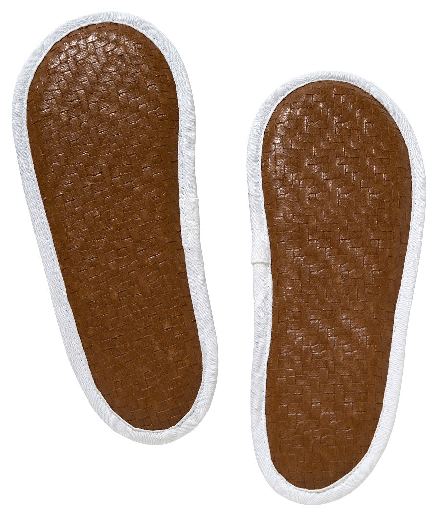 Slippers, Waffle Weave, Fleur de Lis (Beige)