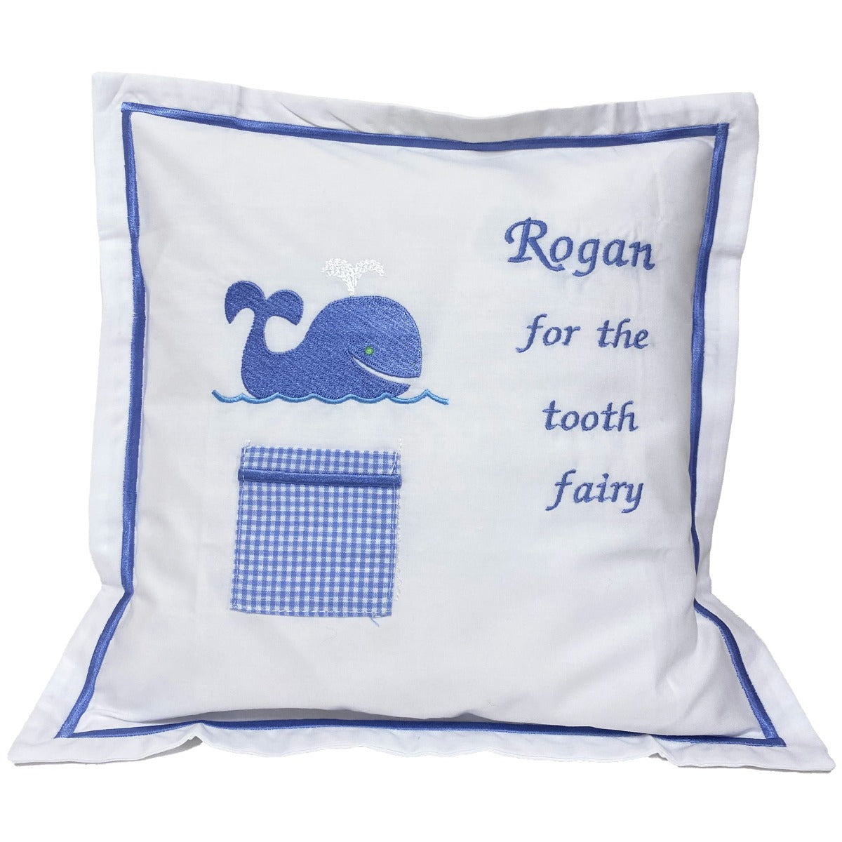 Tooth Fairy Pillow Cover, Whale (Blue)