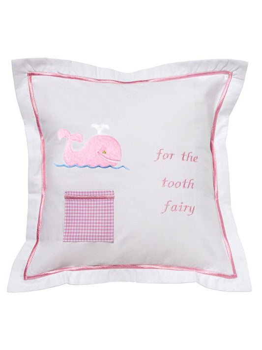 Tooth Fairy Pillow Cover, Whale (Pink)