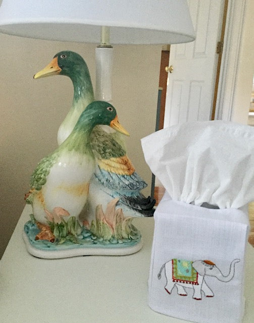 Tissue Box Cover, Charming Elephant