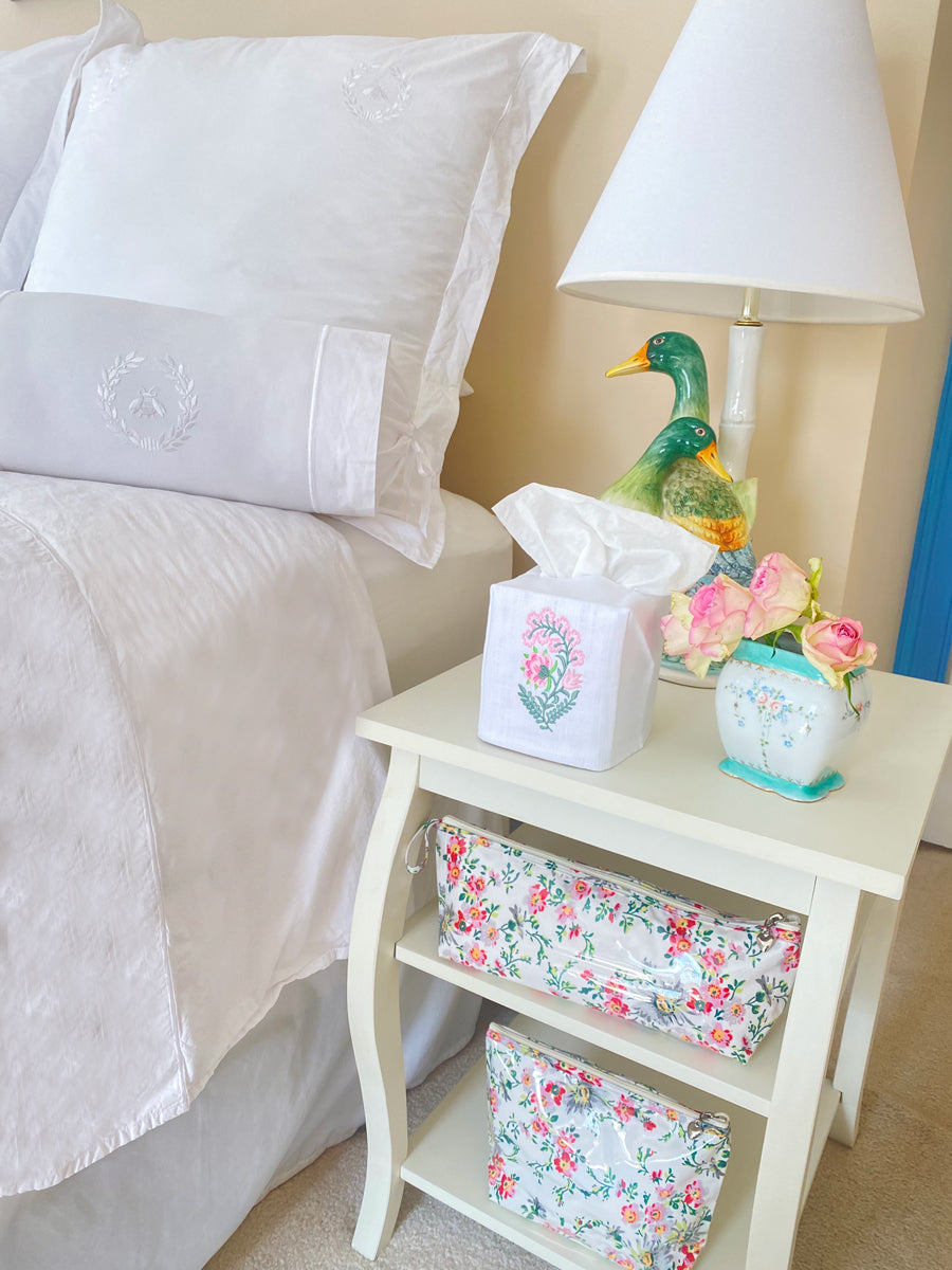 Tissue Box Cover, Fleur (Pink)