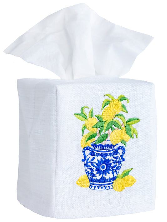 Tissue Box Cover, Lemons Ginger Jar