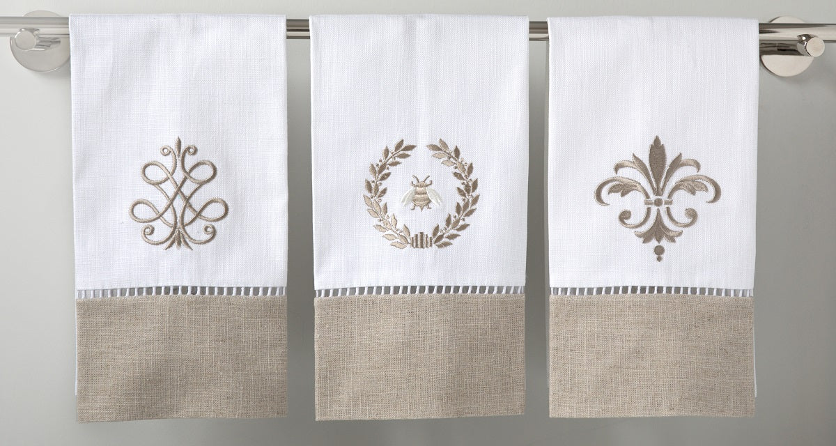 Guest Towel, Combo Linens, Fleur de France (Beige)