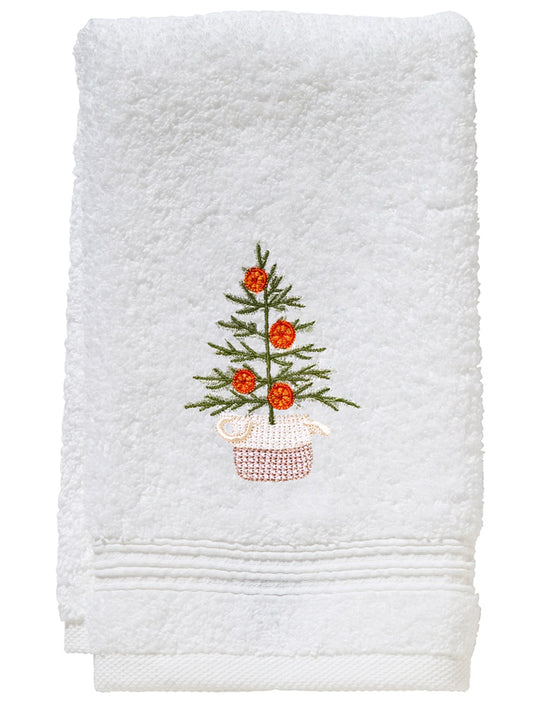 Guest Towel, Terry, Oranges for Christmas