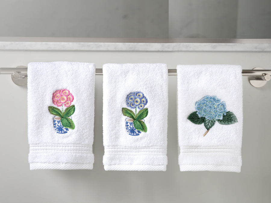 Guest Towel, Terry, Hydrangea Too (Light Blue)