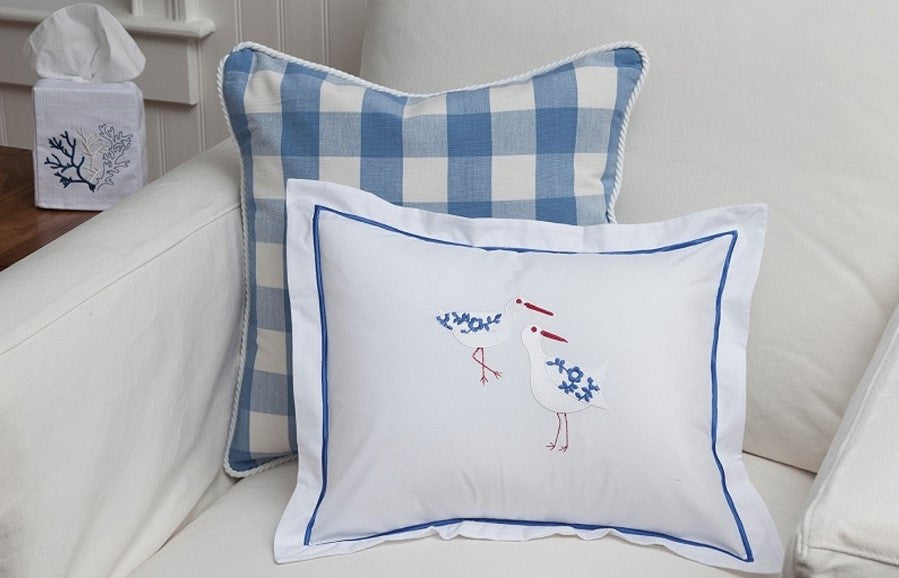 Tissue Box Cover, Sandpiper (White, Cream)