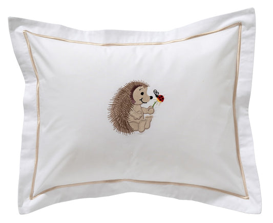 Baby Boudoir Pillow Cover, Hedgehog & Ladybug (Beige)