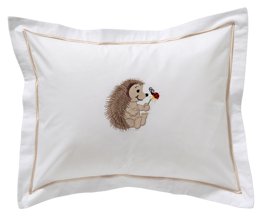 Baby Boudoir Pillow Cover, Hedgehog & Ladybug (Beige)