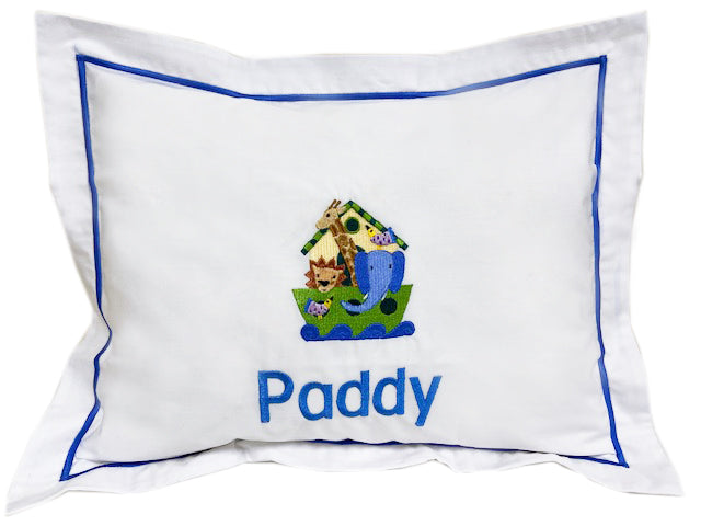 Baby Boudoir Pillow Cover, Noah's Ark (Blue)