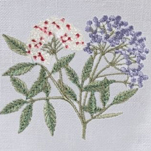 Tissue Box Cover, Elderberry (Blue / White)