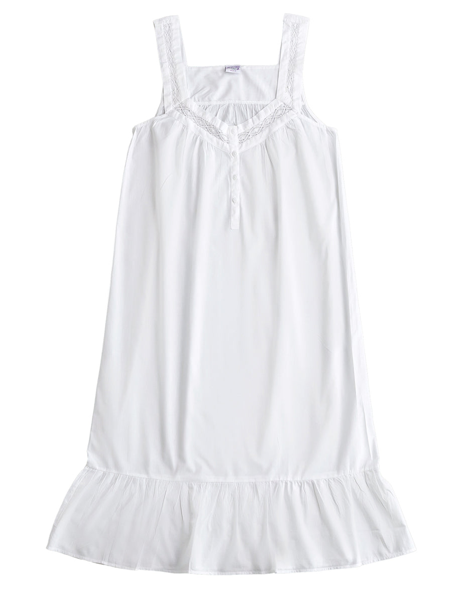 Courtney White Cotton Nightgown