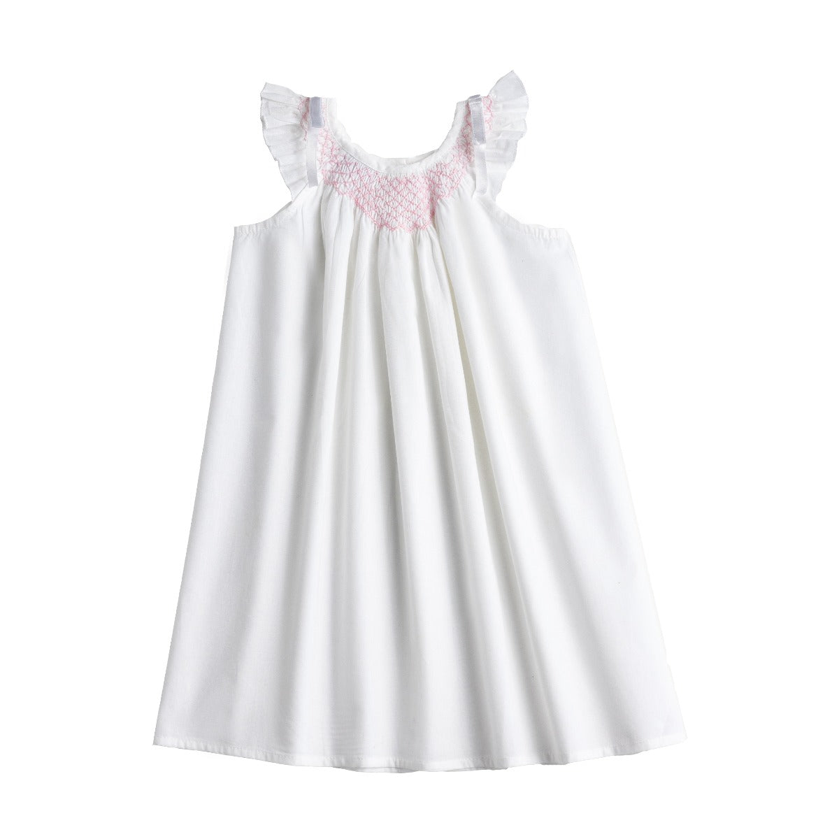 Mathilde White Cotton Dress, Smock