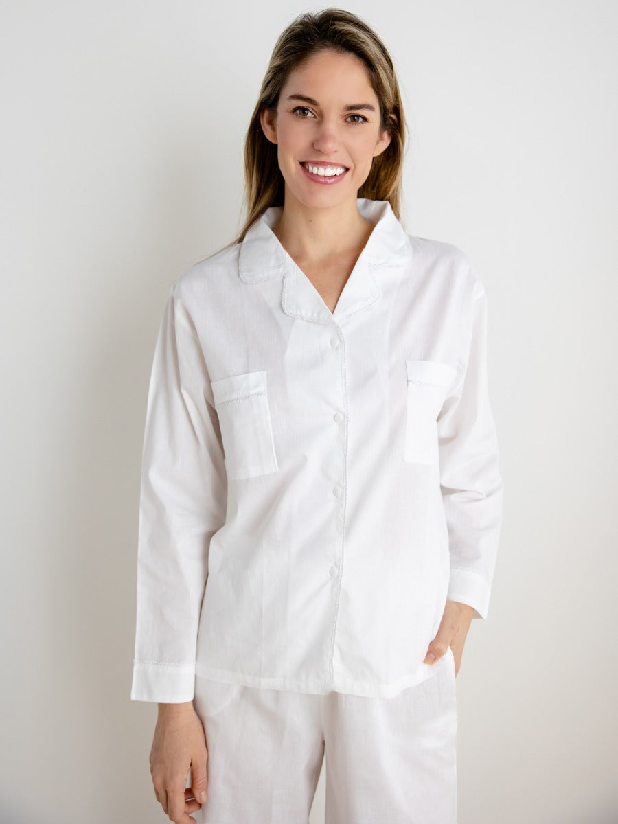 Christine White Cotton Pajamas