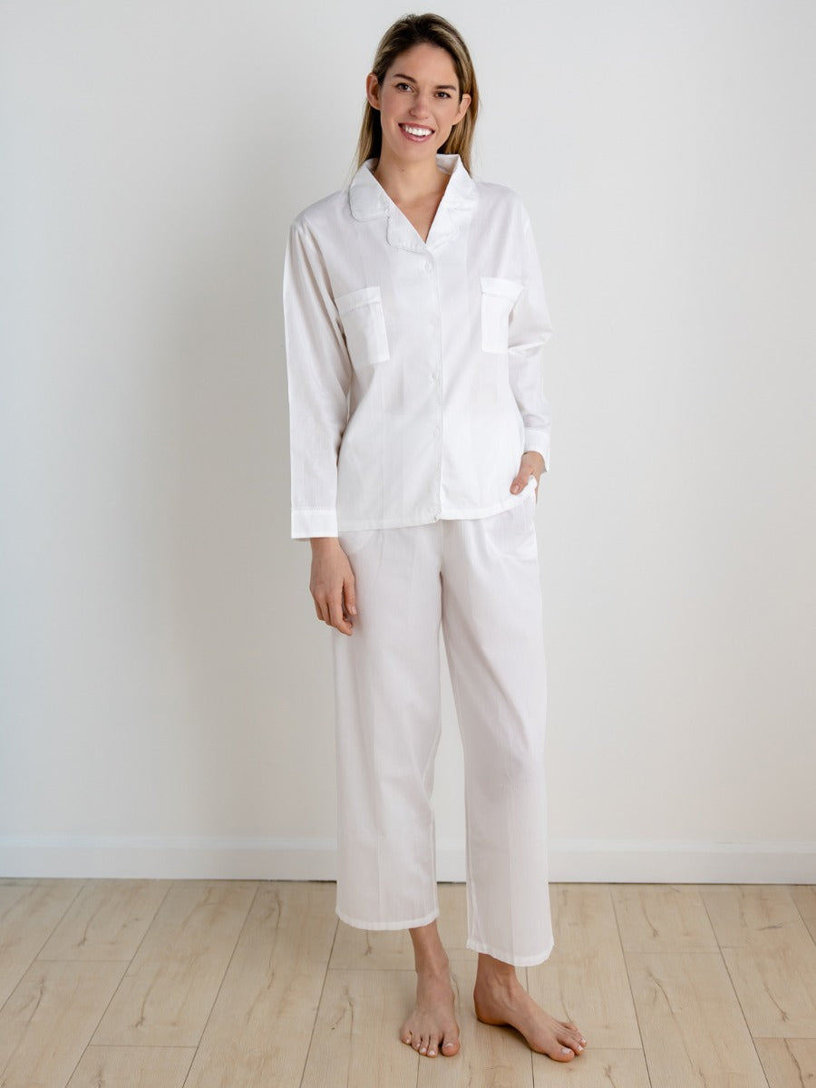 Christine White Cotton Pajamas