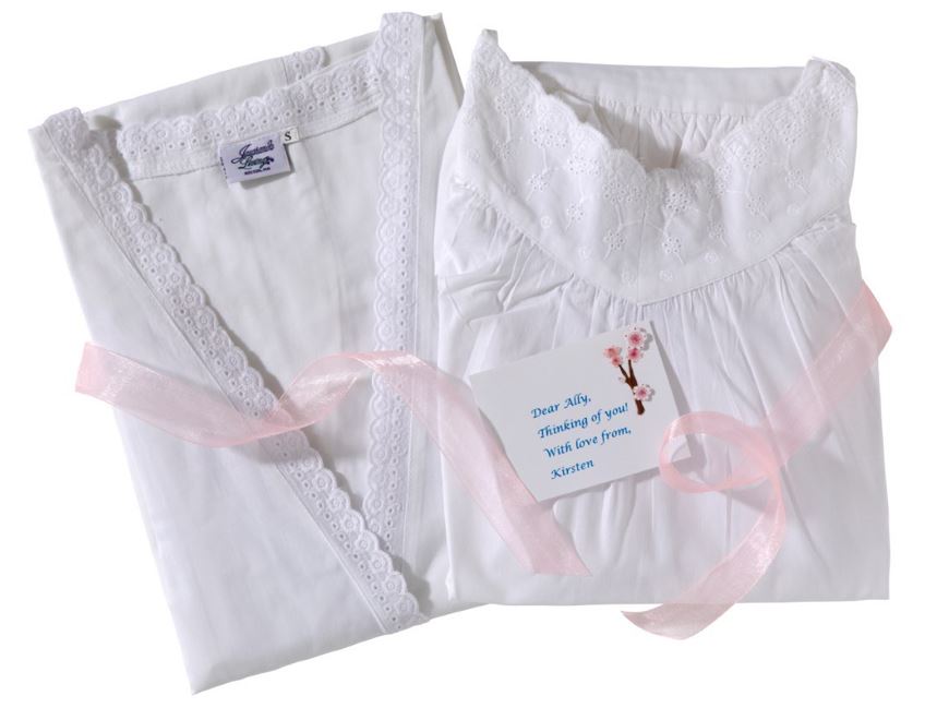 Bathrobe - White Cotton, Short Sleeve