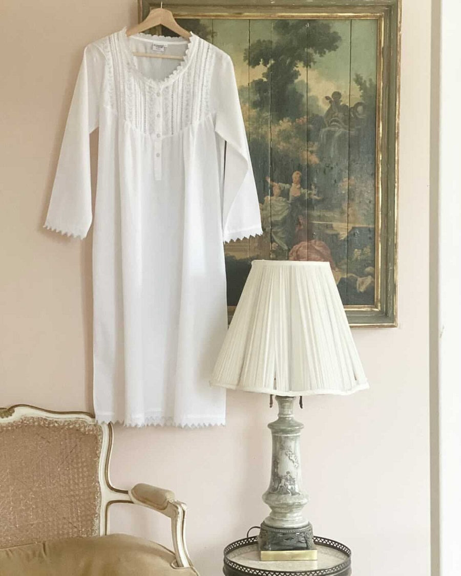 Emily White Cotton Nightgown