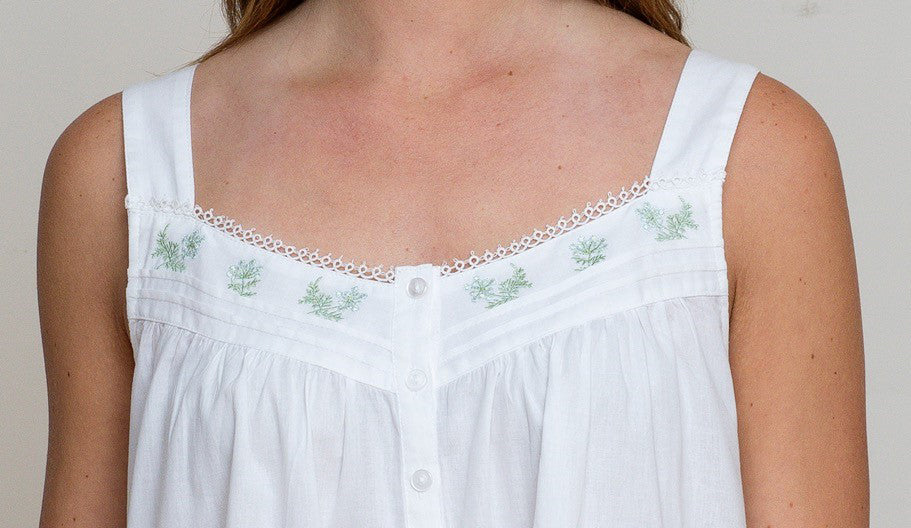 Heather White Cotton Nightgown