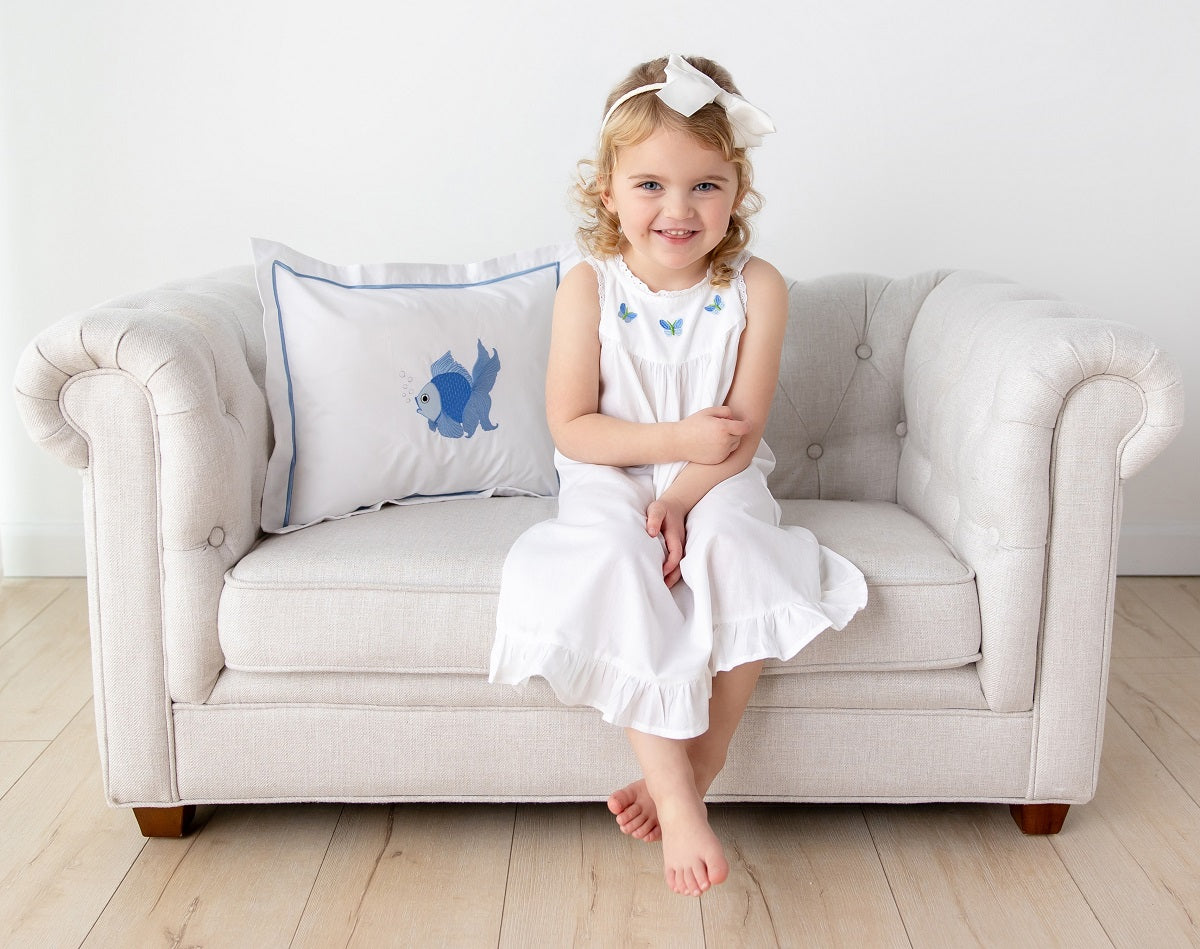 Zoe White Cotton Dress, Embroidered