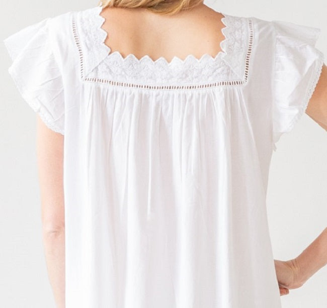 Genevieve White Cotton Nightgown