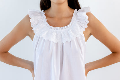 Mia White Cotton Nightgown