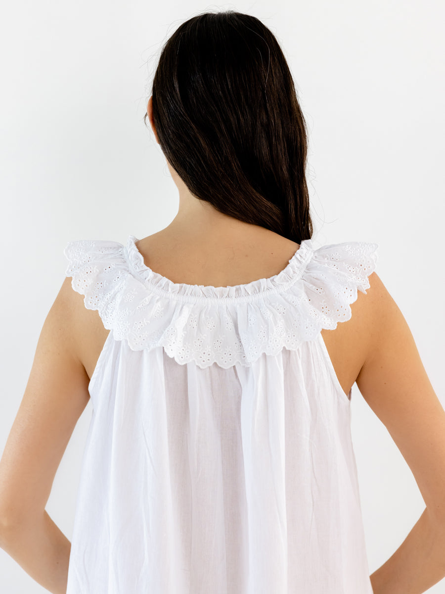 Mia White Cotton Nightgown
