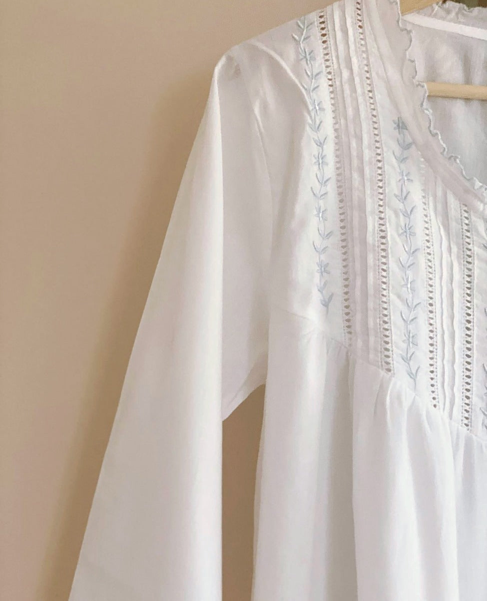 Emily White Cotton Nightgown