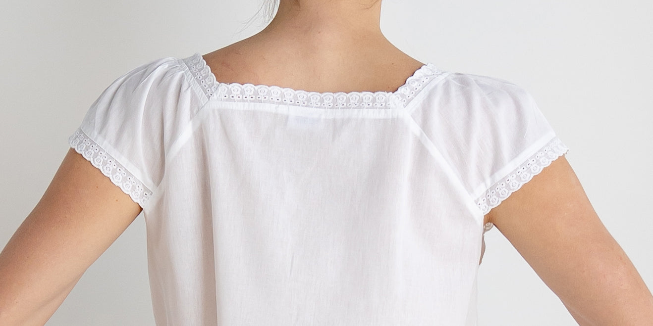 Emma White Cotton Nightgown