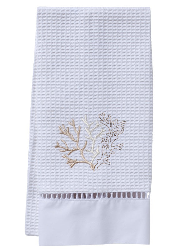 Guest Towel, Waffle Weave, Coral (Beige)