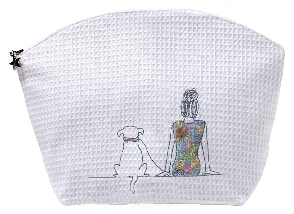 Cosmetic Bag (Large), Girl & Dog