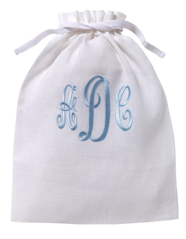 Lingerie Bag, White Cotton/Linen, Unembroidered