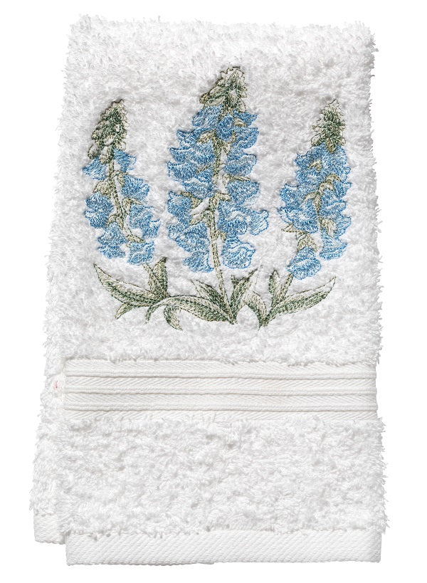 Guest Towel, Terry, Foxgloves (Blue)