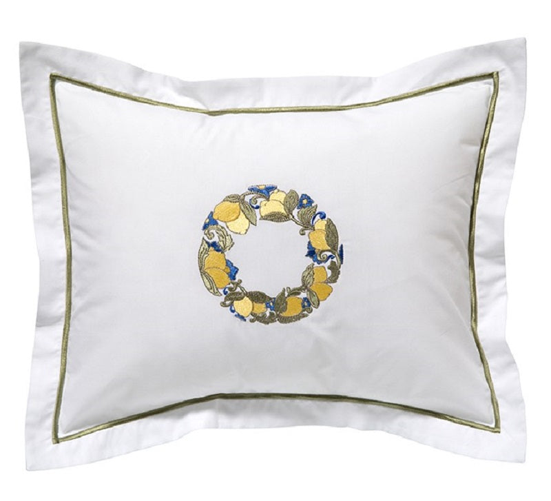 Boudoir Pillow Cover, Lemon Wreath