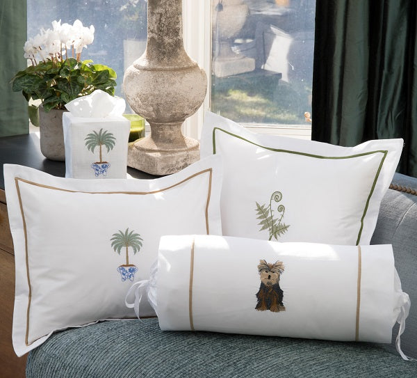 Boudoir Pillow Cover, Tropical Palm Tree (Olive)