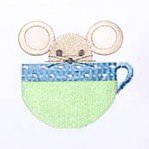 Baby Boudoir Pillow Cover, Mouse in Cup (Blue)