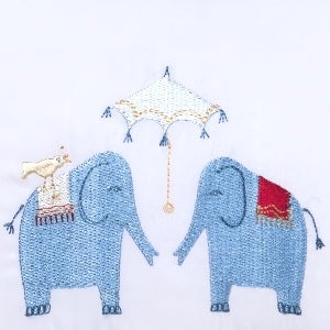 Baby Boudoir Pillow Cover, Umbrella Elephants (Blue)