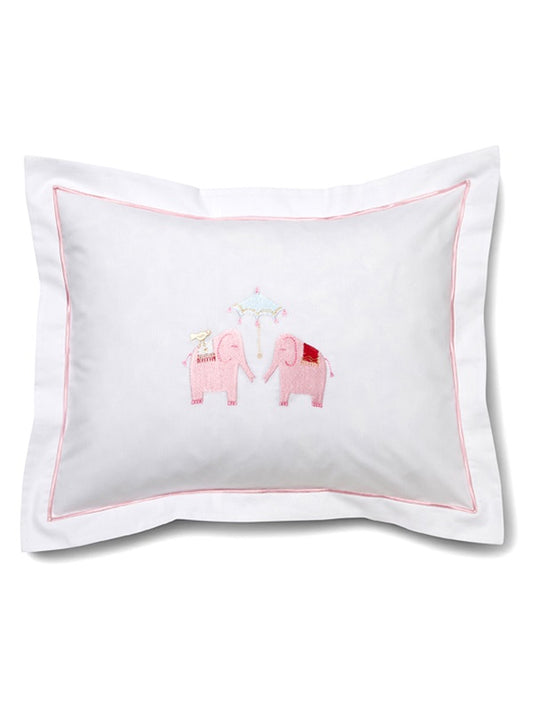 Baby Boudoir Pillow Cover, Umbrella Elephants (Pink)