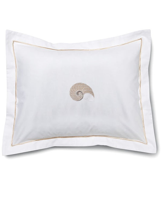 Boudoir Pillow Cover, Striped Nautilus (Beige)