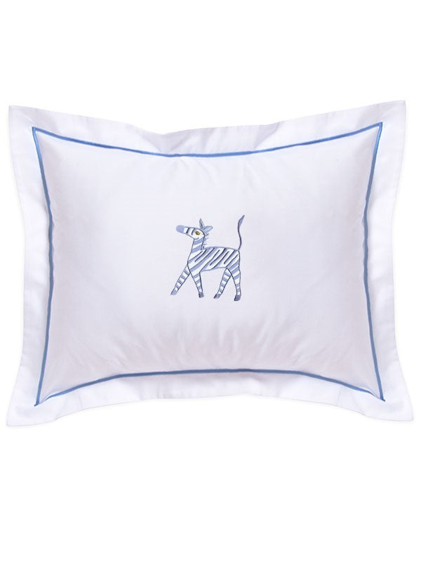 Baby Boudoir Pillow Cover, Zebra (Blue)