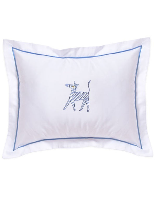 Baby Boudoir Pillow Cover, Zebra (Blue)