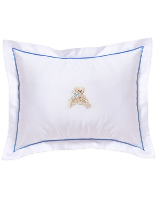 Baby Boudoir Pillow Cover, Bow Teddy (Blue)