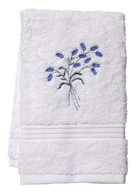 Guest Towel, Terry, Lavender Spray (Blue)