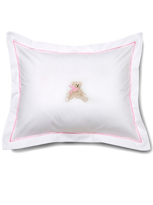 Baby Boudoir Pillow Cover, Bow Teddy (Pink)