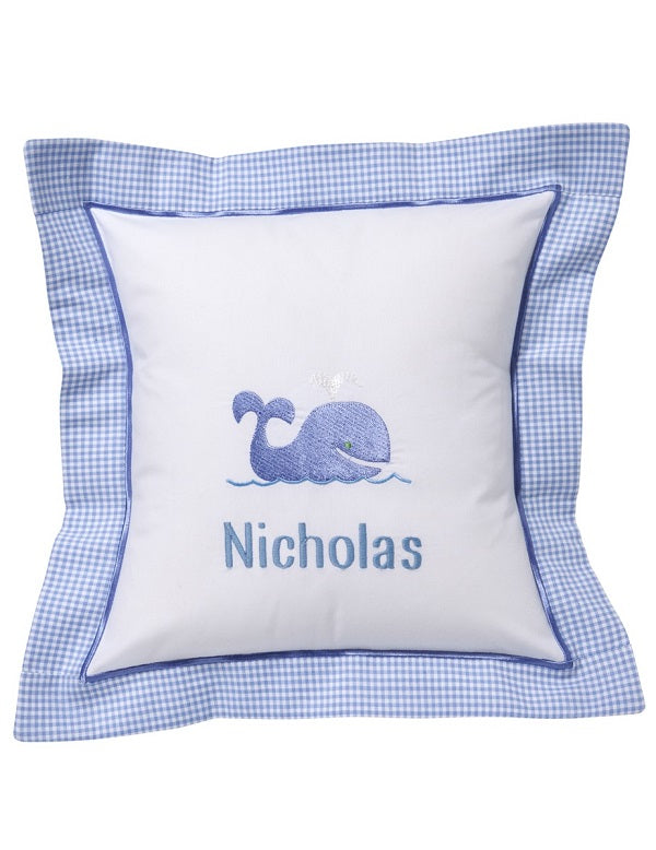 Baby Pillow Cover, Whale (Blue)