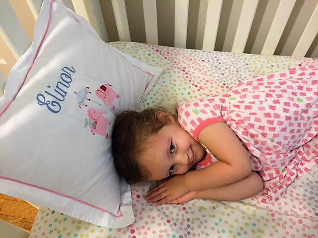 Baby Boudoir Pillow Cover, Umbrella Elephants (Pink)